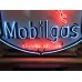 Original Porcelain Mobilgas Shield Sign w/Neon  52 IN W x 54 IN H 